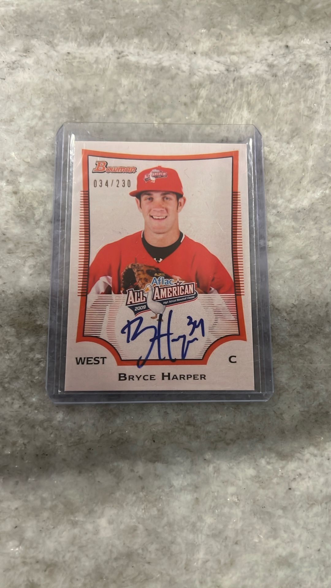 Bryce Harper Autograph-Bowman Aflac All American 
