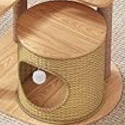Cat Friendly Side Table End Table With Cubby Hole Wood Top 