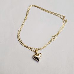 10K Solid Gold Chain and Pendant For Wedding 18 Inches Long 