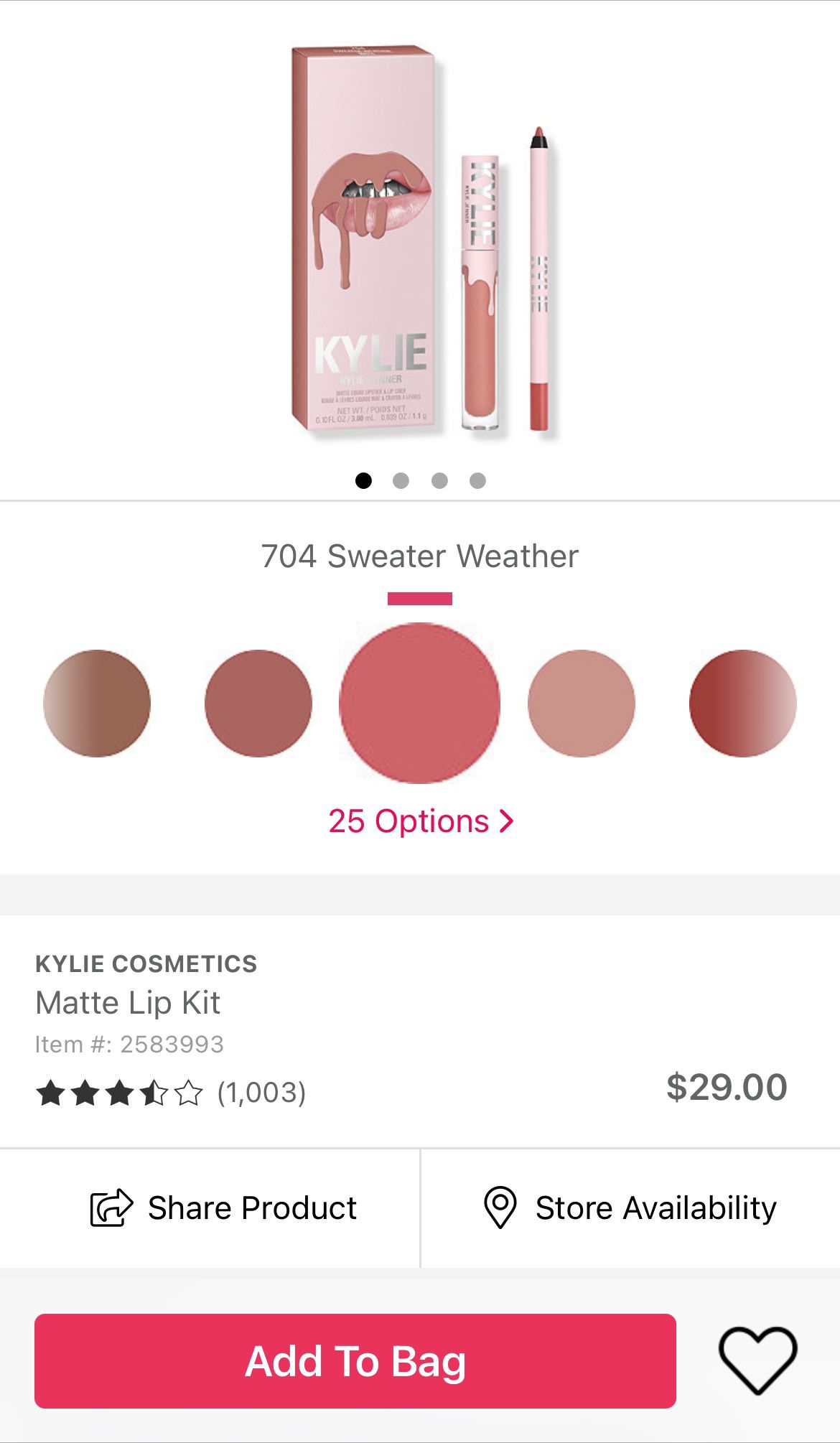 Information prinsesse håndtering Kylie Cosmetics “Sweater Weather” Matte Lip Kit for Sale in Lincoln Acres,  CA - OfferUp