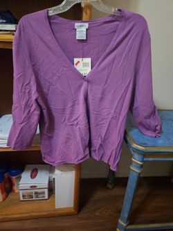 George Purple L/S V-Neck Cadigan XLarge Vintage