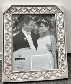 Hearts 8x10 Silver Metal Picture Frame