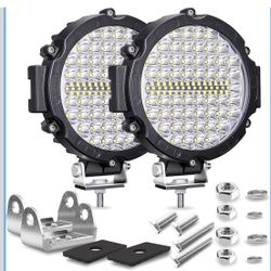 7 Inch Round Led Off-Road Lights, Black Aluminum Housing