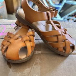Cat & Jack Leather Brown Sandals