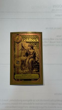 California Goldback 1/4 Gold Negotiable Note