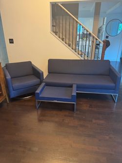 Crate & Barrel Dune collection accent chair and sofa