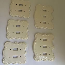 Vintage MCM Ceramic/Porcelain Light Switch Covers