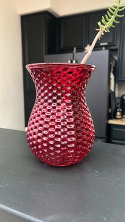 Vintage Red Vase Glass