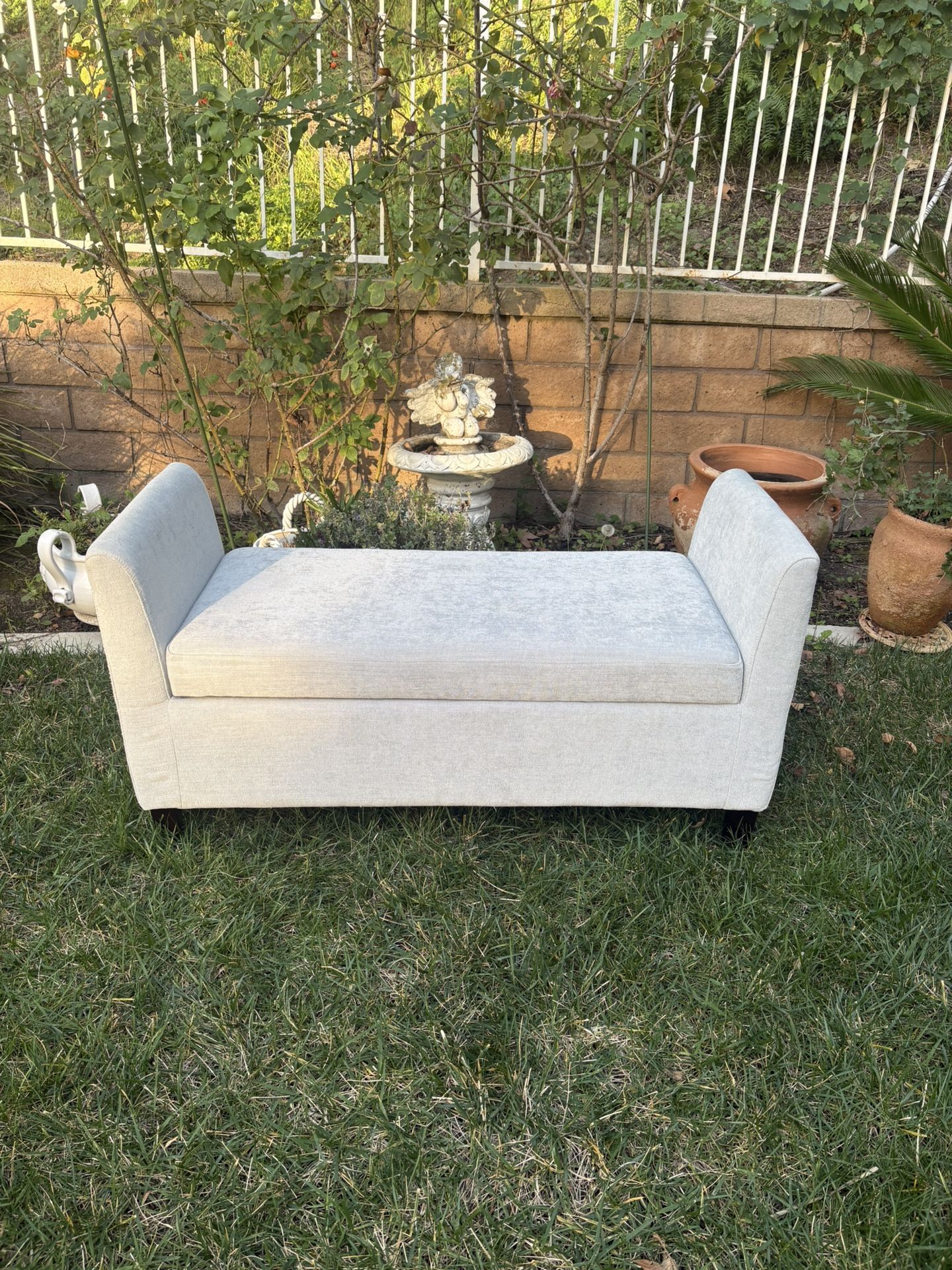 Modern Light Blue Ottoman