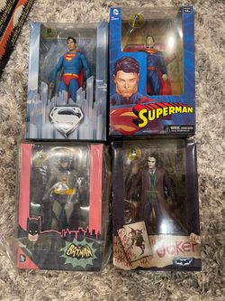 NECA DC Comics 4-Figure Collector Lot — Batman, Joker & Superman