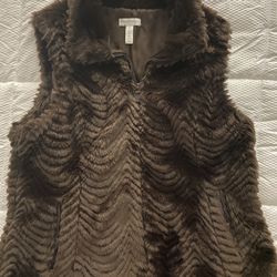 Faux Fur Brown Charter Club Vest 