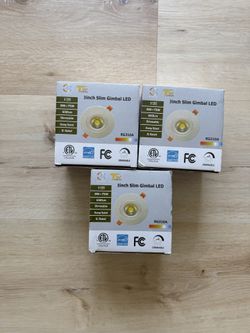 3 Pack 3” Slim Gimbal LED Recessed Lights 8W Dimmable New