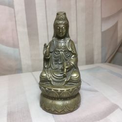 Guan Yin - brass figurine - Bodhisattva of Compassion and Mercy