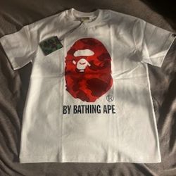 Red and white BAPE tee