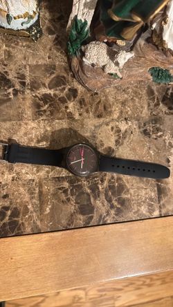 Swatch Black Watch with Pink Accents