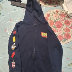 vans diner boys medium hoodie blackish blueish