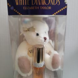 White Diamonds Elizabeth Taylor with Bear Ornament /decoration Collectible .5 Oz  A7