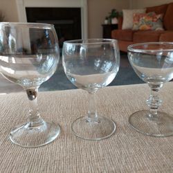 3 Water Wine Glasses Goblets 