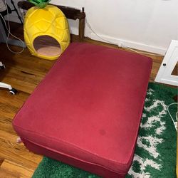 Red Ottoman with Storage