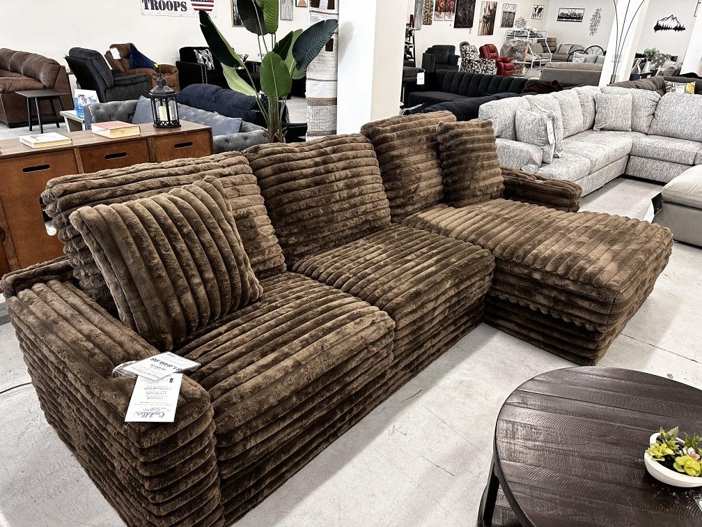 Brown Teddy Bear Fabric Costumize Corduroy Sectional Couch Set 🌟 Color Options Fast Delivery 