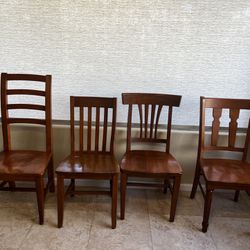 4 Wooden Dining Room Chairs