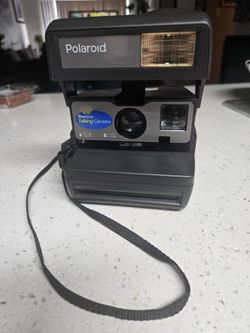 Vintage Polaroid One Step Talking Camara 600 Film Flash Folding Black United Kingdom