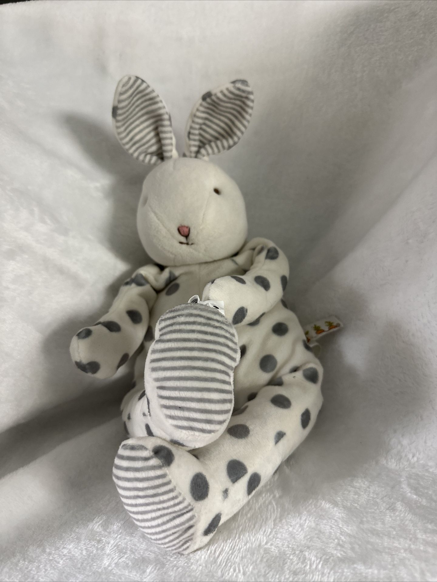Carrots Bunnies By The Bay Gray Poke Dot Bunny 15” Long Great Condition With Tags