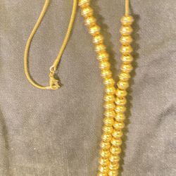 Gold Vintage Necklace With 55 Gold Balls 