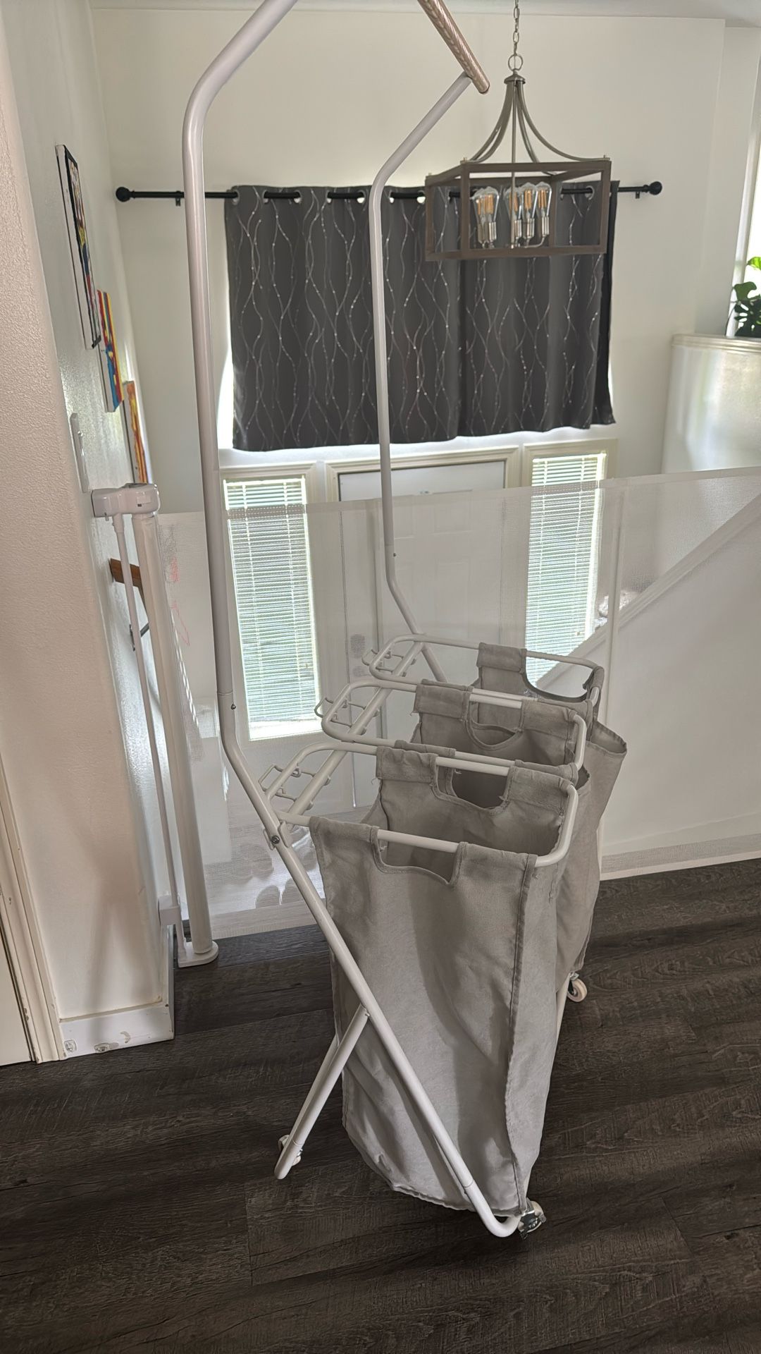 Wheeled Clothes Rack With Laundry Baskets