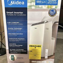  * Midea Duo 14,000 BTU (12,000 BTU SACC) High Efficiency Inverter, Ultra Quiet Portable Air Conditioner, Cools up to 550 Sq. Ft., Works with Alexa/Go