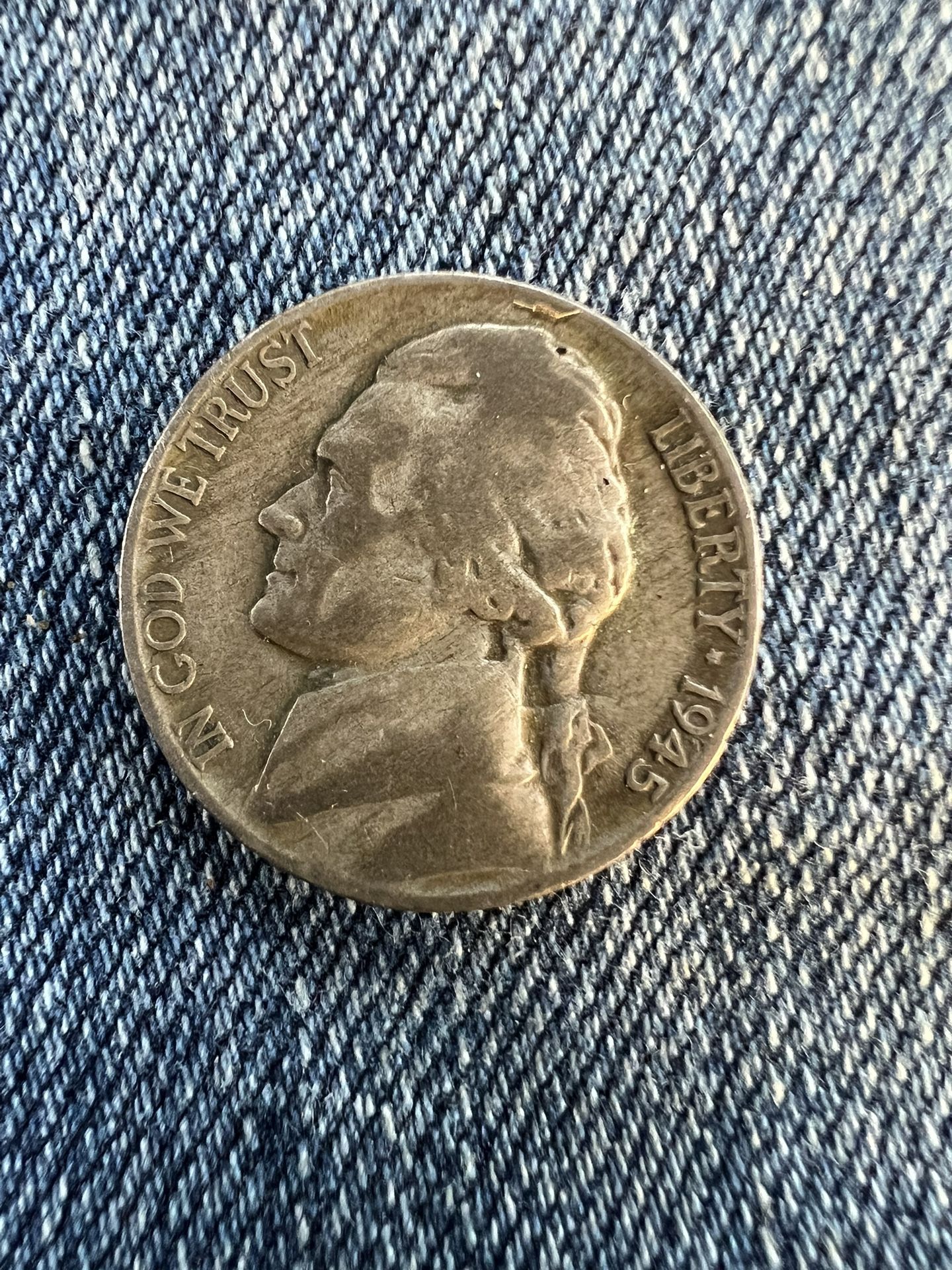1945 P WW2 Nickel 