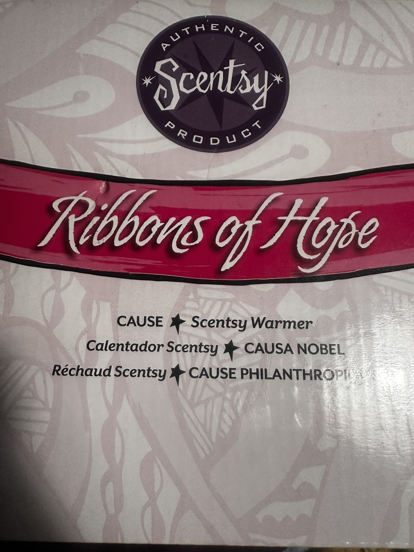 Scentsy Ribbons Of Hope Wax Warmer New In Box So Very Cute!