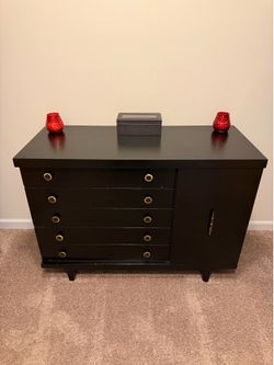 Black Dresser with Cabinet