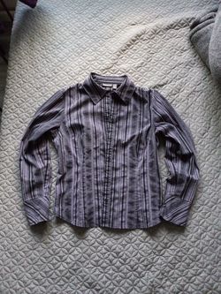 Plss buyy plsss, urple striped button up