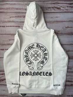 White chrome heart hoodie