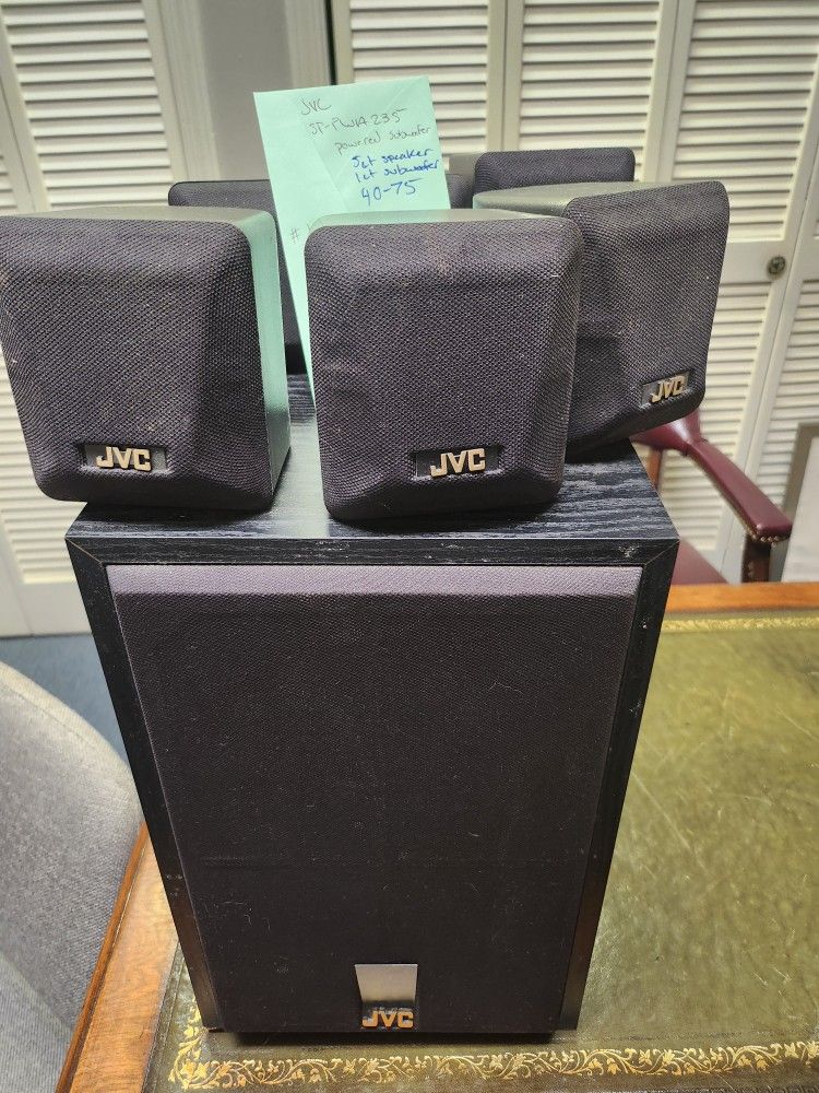 JVC SP-PWA 35 Powered Subwoofer + 5 Speaker Set - $60