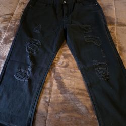 Black Distress Jeans Size 42