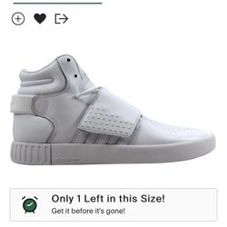 Adidas Tubular Invader Strap White / White Leather Size 11 T