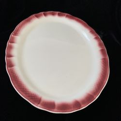 Vintage White With Red Trim Platter