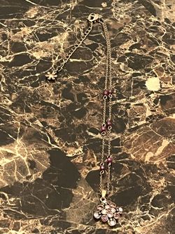 Nina Ricci N R Pink / Purple Vintage Crystal Necklace 