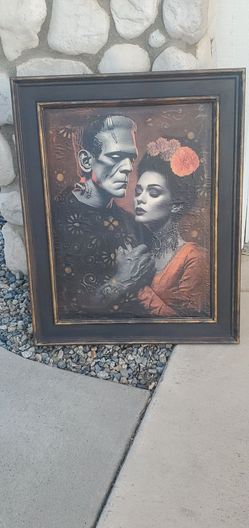 Repurposed  mirror into Frankenstein  art