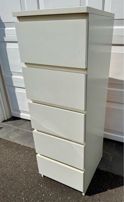 White Modern 5 Drawer Lingerie Chest