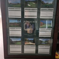 Pinehurst Golf Course Score Cards Collection Display Framed 34in x 27in