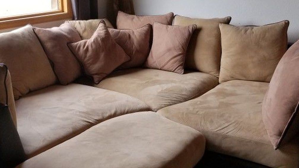 Suede 4piece Sectional Couch, L-shaped, Corner, Or Square Corner Lounger, furniture,