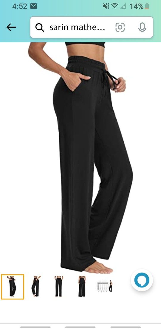 Sarin Mathews Womens Yoga Sweatpants Wide Leg Lounge Pajamas Pants Comfy Drawstring Workout Joggers Pants with Pockets