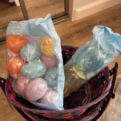 Easter Eggs And Baskets