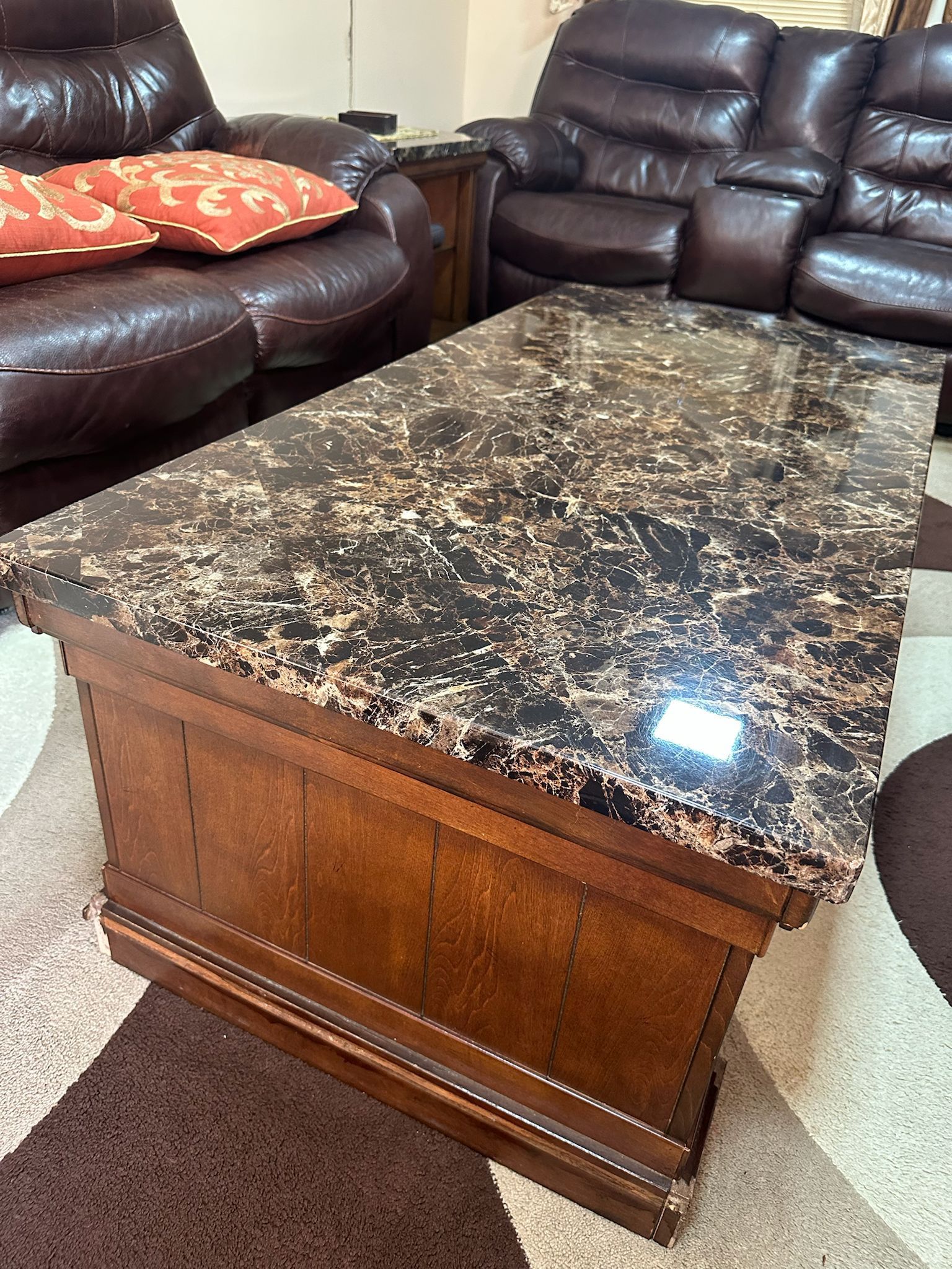 COFFEE TABLE + BENCH , 2 END TABLES