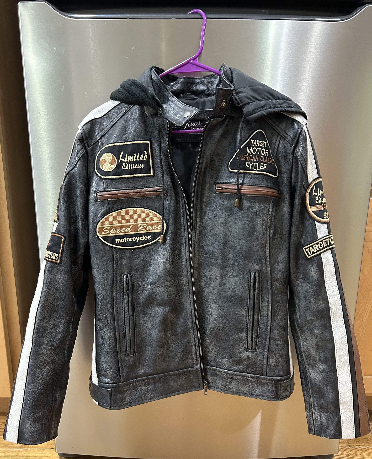 Women’s Large Real Leather Motorcycle Jacket