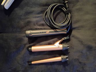 Interchangeable, 2 in 1, ceramic hair curler, Black and Rose Gold