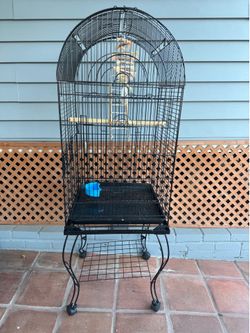 Parrot cage with wheels